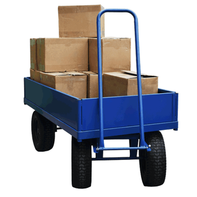 Carrito remolque con laterales de acero de 200 mm | Capacidad de 1000 kg